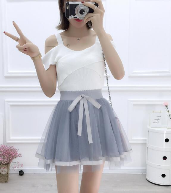 Cute Tulle Skirt with Bow, Lovely Tulle Summer Mini Skirt