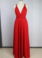 red bridesmaid dress long