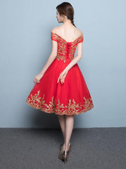 New Style Red Tulle Homecoming Dress , Red Party Dress