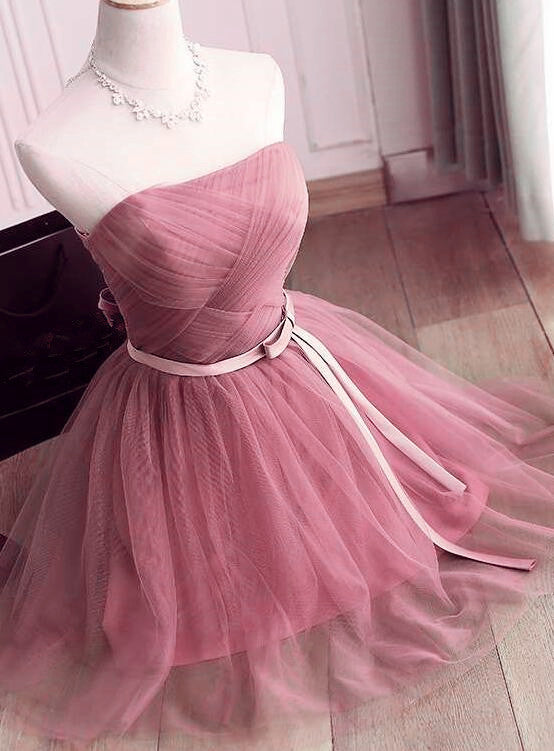 light pink tulle party dress