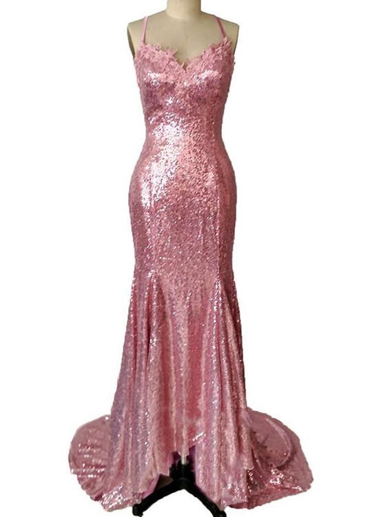 sequins mermaid prom dress