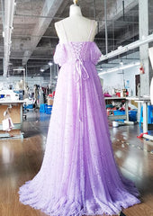 Elegant Light Purple Straps Long Prom Dress, New Lavender Prom Dress