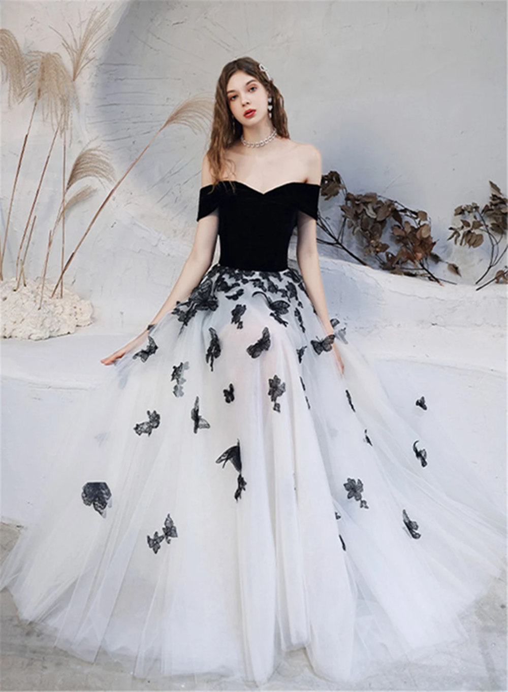Black and White Prom Dress Sweetheart Party Dress, A-Line Graduation Dress Black Quinceanera Dress