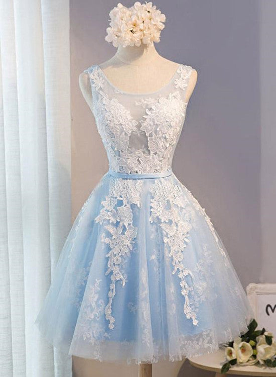 Light Blue Short Homecoming Dresses, Lovely Formal Dress , Party Gowns