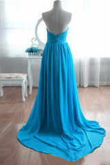 Chiffon Sweetheart Beaded Long Formal Gowns, Prom Dresses , Long Party Dresses