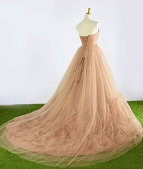 Tulle Wedding Dresses, Sweetheart Gorgeous Floral Style Party Dresses, Formal Gowns