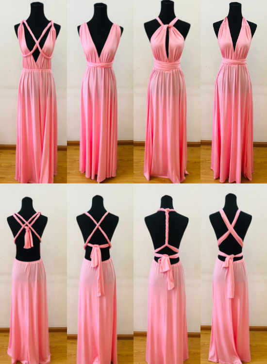 Pink multi-way bridesmaid dress
