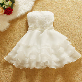 Cute Organza Mini Teen Party Dress, Lovely Formal Dress, White Dresses