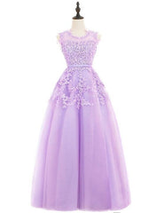 purple tulle long party dress