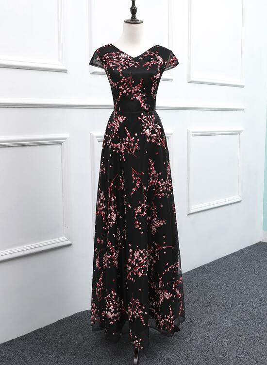 Beautiful Black Floral Party Dress