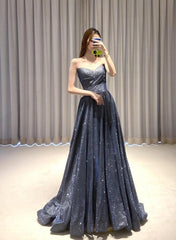 Charming V-neckline Sequins Long Simple Party Dresss, New Shiny Prom Dress Formal Dress