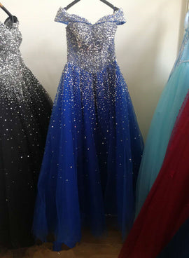 blue sparkle party dress