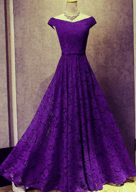 lace purple gown