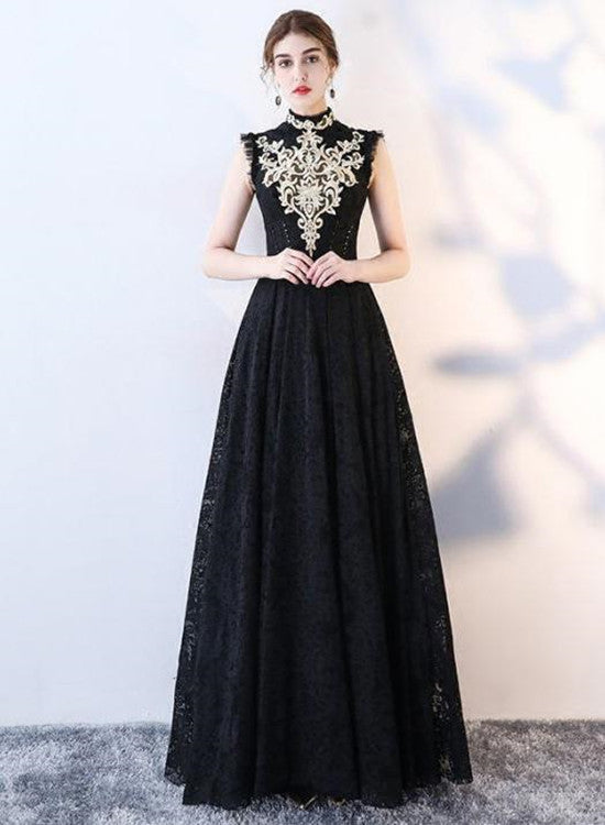 Elegant Black Long Party Dress, Formal Gowns For Occasion, Prom Dressses