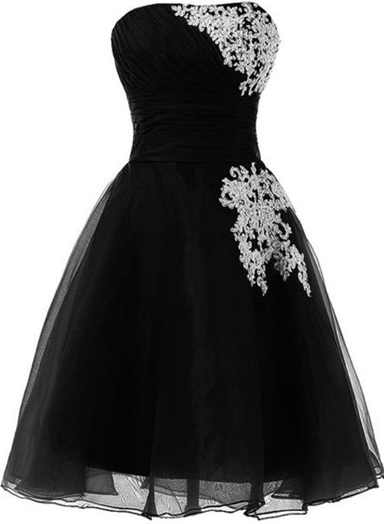 Love Black Short Tulle Party Dress, Black Homecoming Dresses, Short Tulle Dress