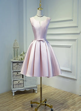 Pink satin homecoming dress