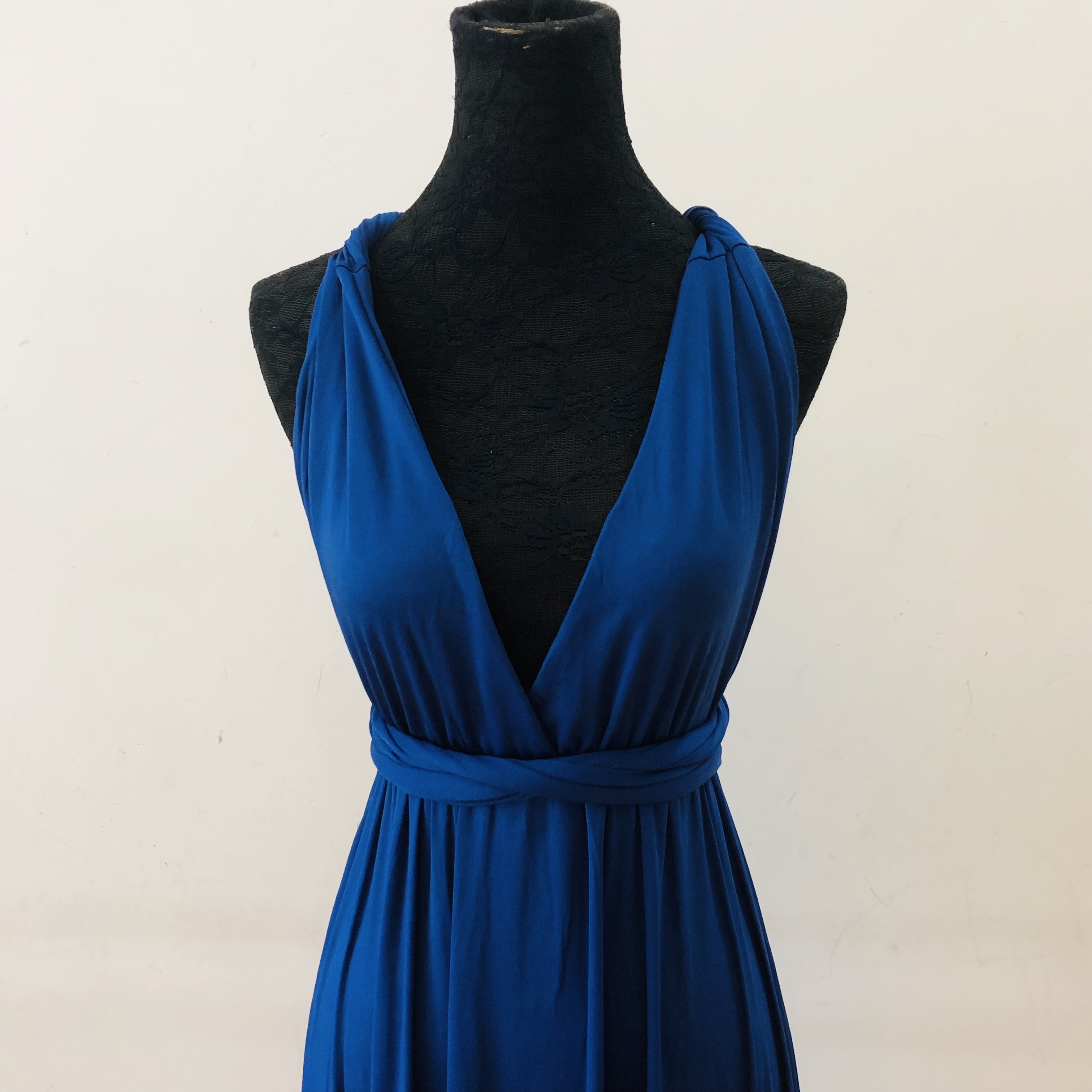 Long Dark Blue Multi-Way Bridesmaid Dress, Women Summer Dress,Convertible Dresses
