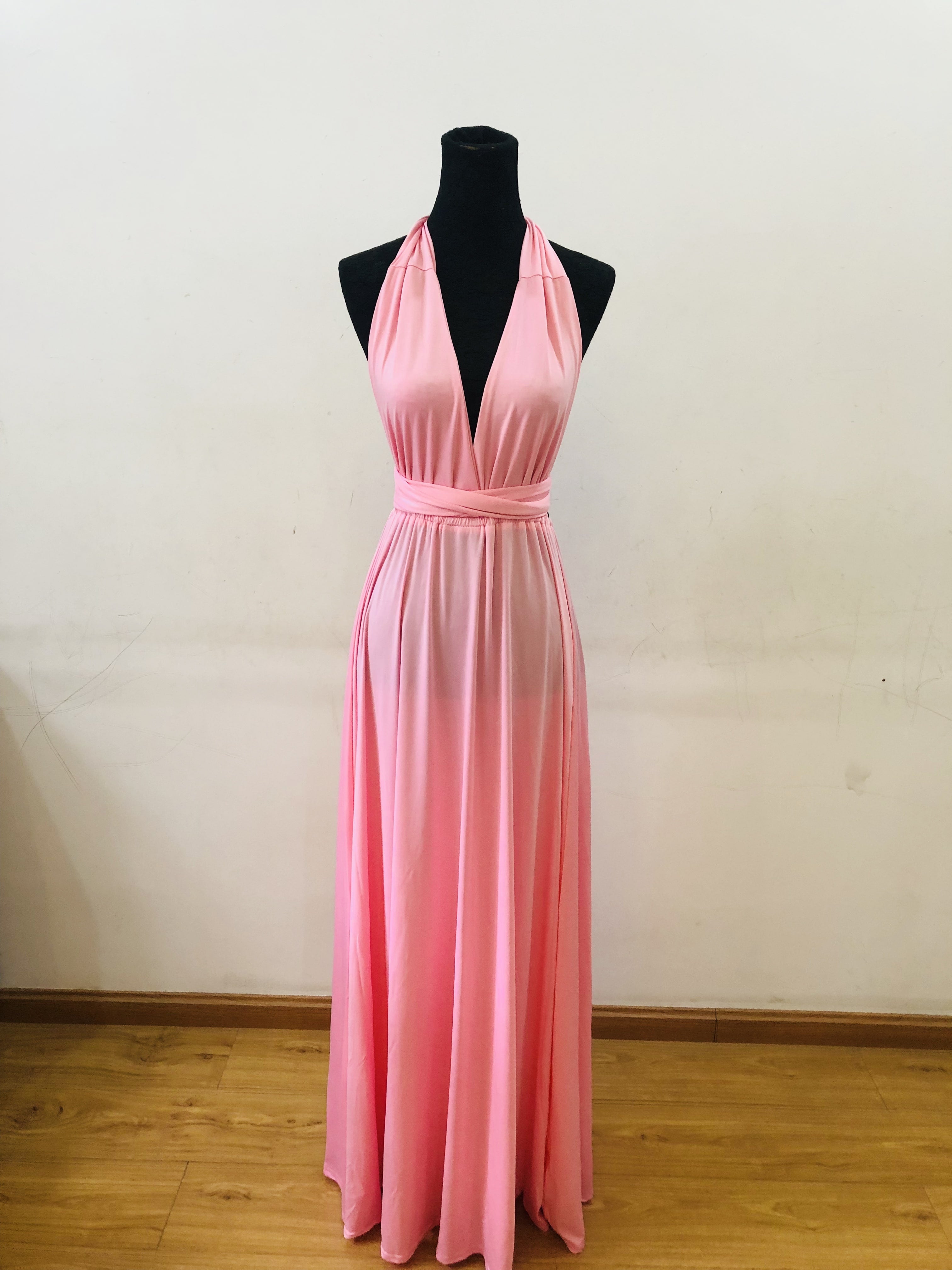 Charming Pink High Quality Multiway Bridesmaid Dress, Women Convertible Dresses