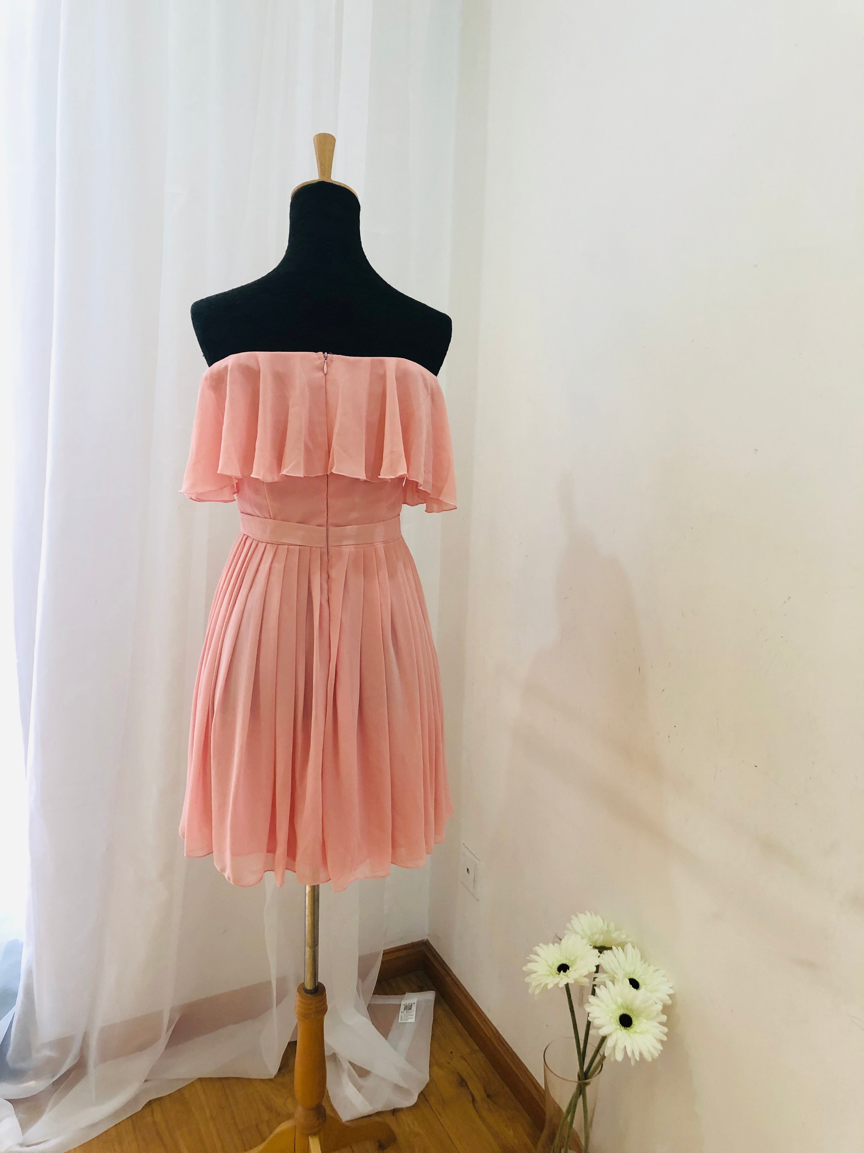 Beautiful Pink Off Shoulder Short Bridesmaid Dress in Stock, Lovely Party Dress, Bridesmaid Dress 2019