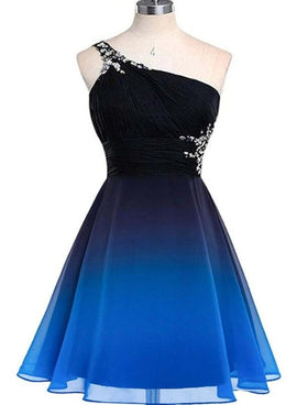 Lovely Blue Gradient Knee Length Party Dress, Blue Homecoming Dress