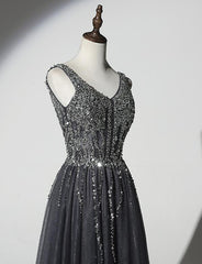 Charming Handmade Party Gown, Grey Formal Dress