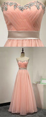 Lovely Simple Organza Pink Floor Length Sweetheart Party Dress, Organza Formal Dress, Prom