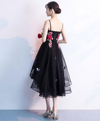Black Straps High Low New Homecoming Dress , Lovely Tulle Formal Dress