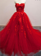 Gorgeous Red  Quinceanera Dress, Tulle Ball Gown, Red Formal Gowns