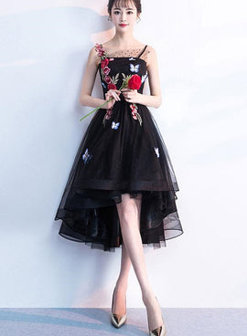 cute black high low party dress