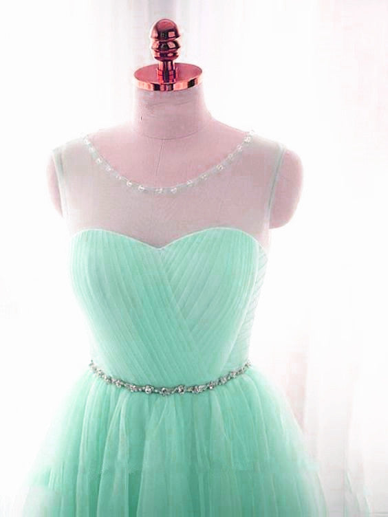 Mint Green Tulle Round Beaded Tulle Party Dress, Short Prom Dress Home Cutedressy Mint Green Tulle Round Beaded Tulle Party Dress, Short Prom Dress Home Cutedressy