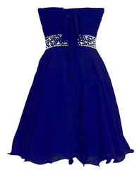 Beautiful Sweetheart Royal Blue Beaded Short Party Dress, Homecoming Dress for Teens