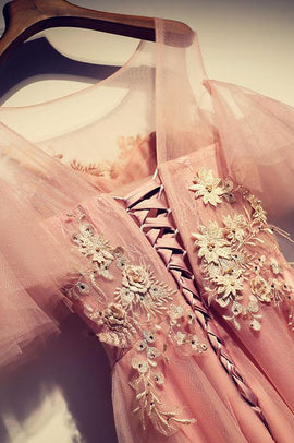 Beautiful Dark Pink Tulle Long Formal Dress , Off Shoulder with Straps Party Dress
