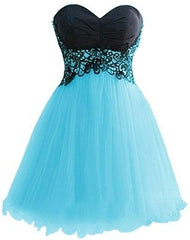 Cute White Tulle Short Sweetheart Graduation Party Dresses, Lovely Formal Dress  Homecoming Dress