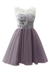 Cute Tulle and Lace Homecoming Dresses, Lovely Short Party Dresses, Formal Dress