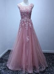 Pink Beautiful A-ling Floor Length Party Dress, Charming Pink Bridesmaid Dresses