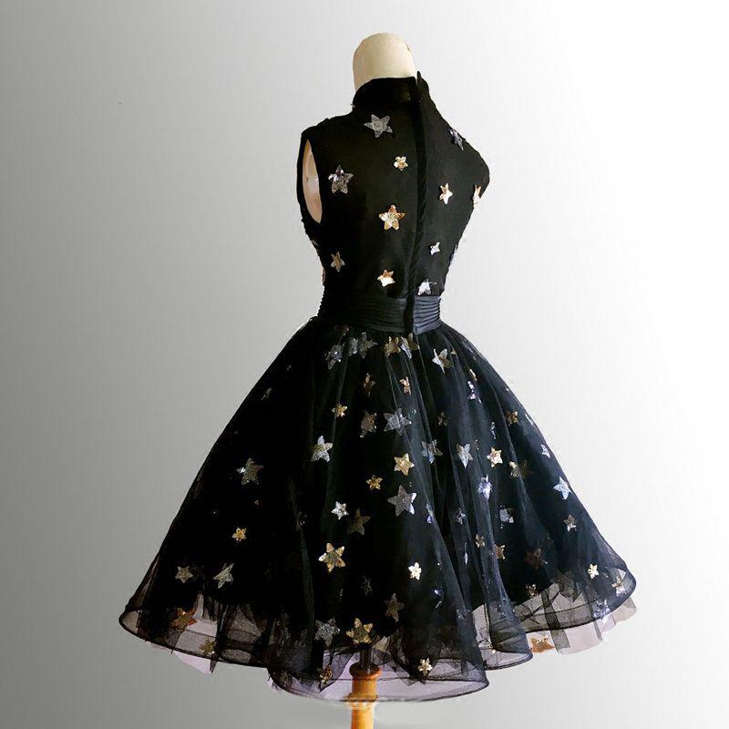 high neck homecoming dresses Cute A-line High Neck Homecoming Dresses Black Short Prom Dress, Cute – Cutedressy
