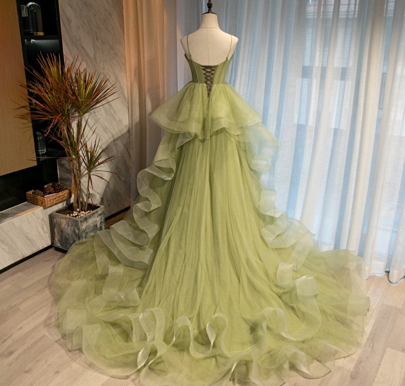 Beautiful Light Green Sweetheart Layers Princess Formal Gown, Green Tu Cutedressy Beautiful Light Green Sweetheart Layers Princess Formal Gown, Green Tu Cutedressy