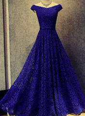 Adorable Teen Prom Dresses, Blue Junior Lace Prom Dresses, Party Gowns