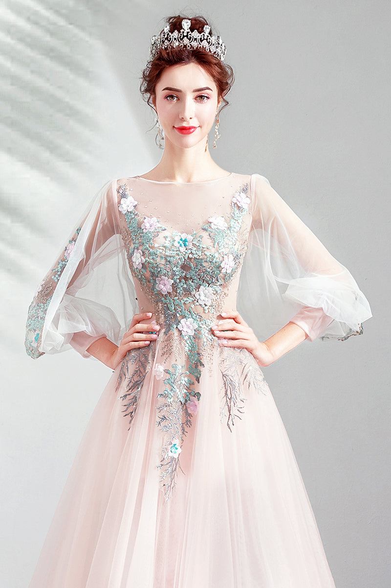 pale pink tulle dress Milla Womens Dramatically Flowered Tulle Dress