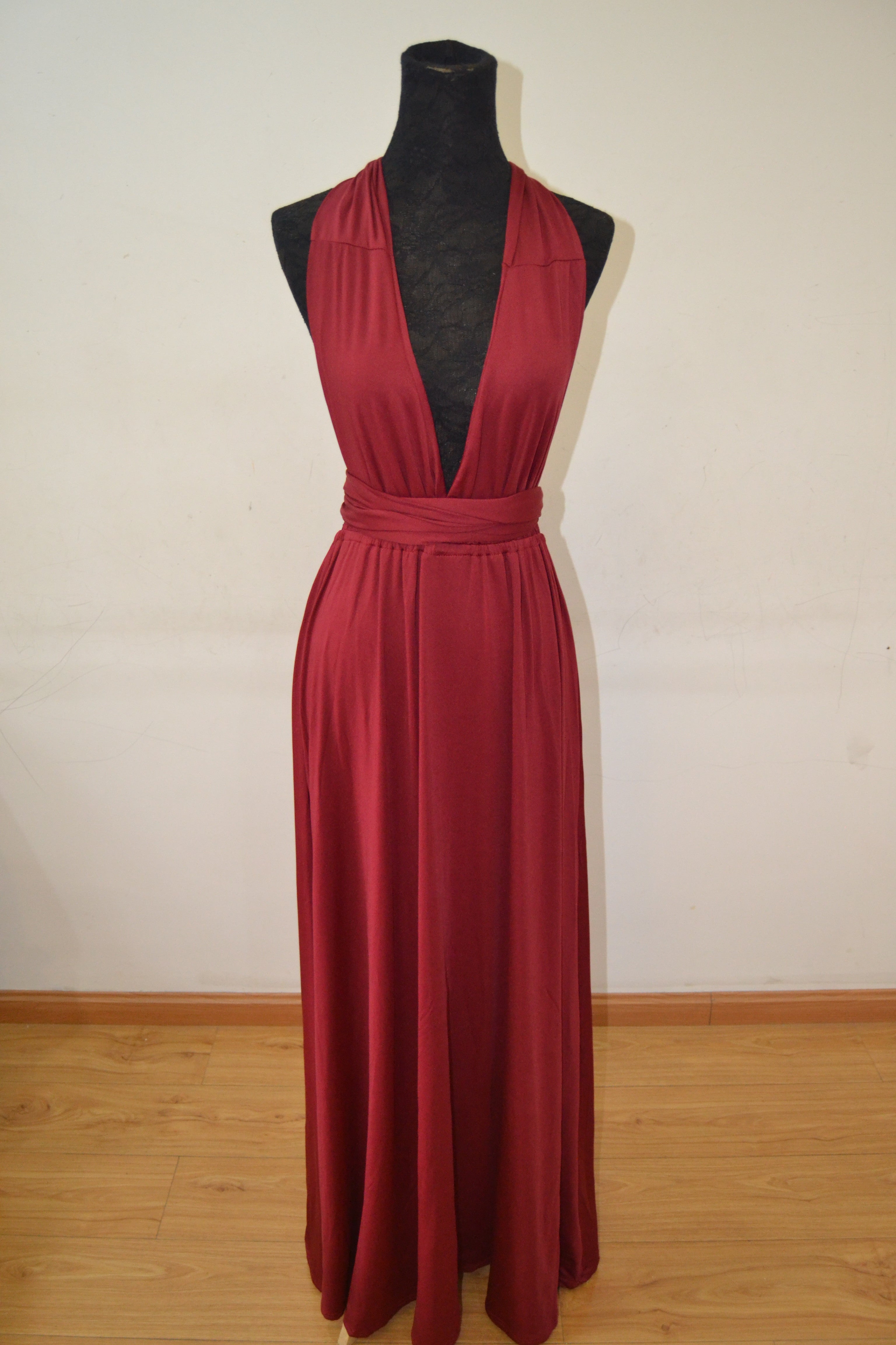 New Spandex Wine Red Multi Way Bridesmaid Dress, Women Summer Dress,Co Cutedressy New Spandex Wine Red Multi Way Bridesmaid Dress, Women Summer Dress,Co Cutedressy