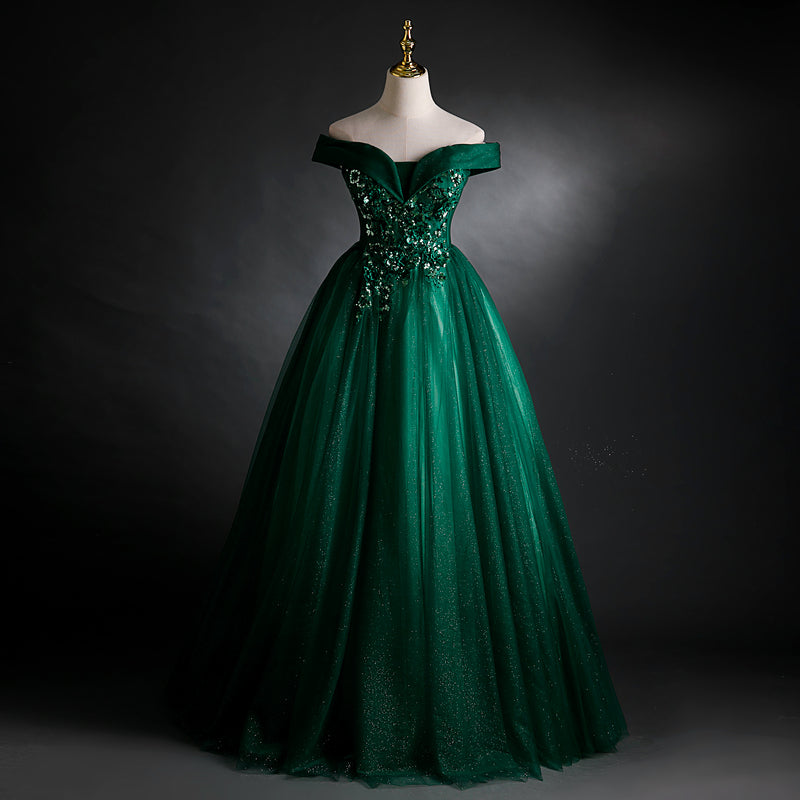 Dark Green Sweetheart Off Shoulder Long Party Dress with Lace Applique Cutedressy Dark Green Sweetheart Off Shoulder Long Party Dress with Lace Applique Cutedressy