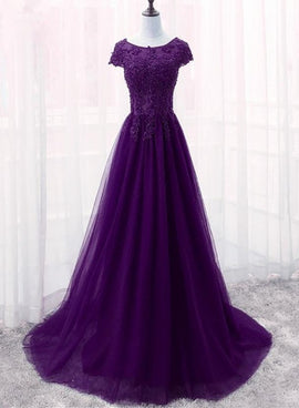 purple long prom ress
