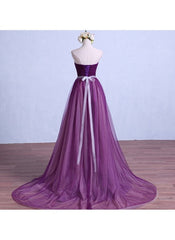 Charming Purple Tulle Long Party Gown, Long Formal Dress