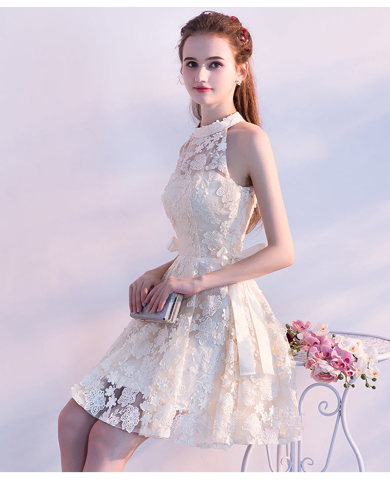 short halter formal dresses May Queen MQ1851 Look and feel amazing in this exclusive piece Short Glitter Metallic A-line Halter