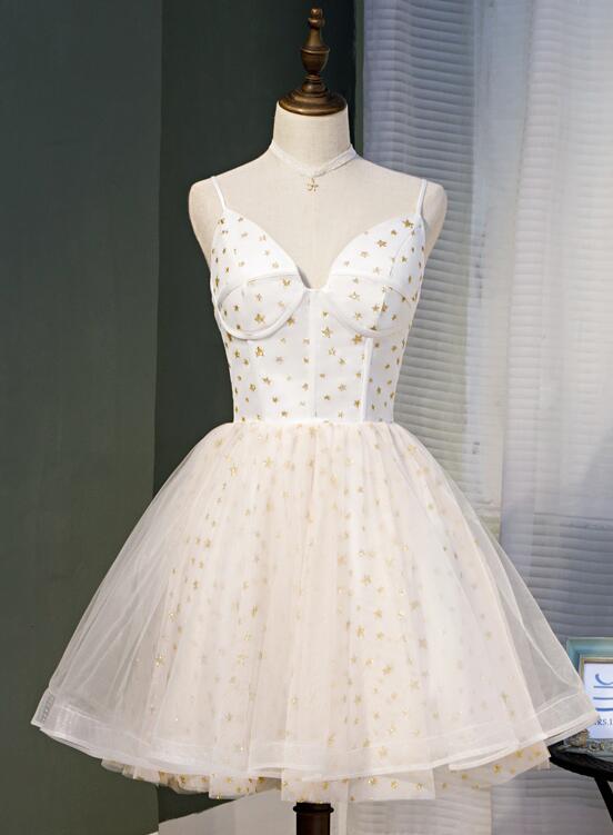 Lovely Ivory Sweetheart Straps Short Homecoming Dress Party Dress, Short Formal Dresses