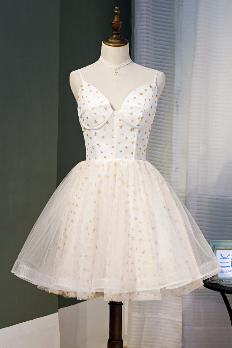 Lovely Ivory Sweetheart Straps Short Homecoming Dress Party Dress, Short Formal Dresses