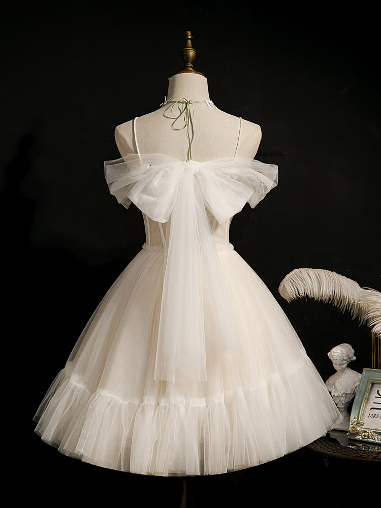 Tulle Sweetheart With Bow Homecoming Dress
