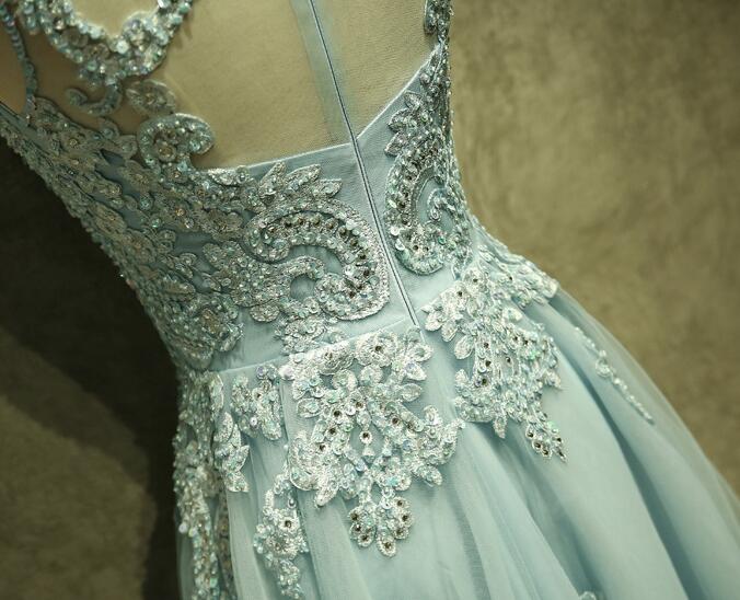 Mint Green Tulle Short Lace Beaded Knee Length Wedding Party Dress, Lo Cutedressy Mint Green Tulle Short Lace Beaded Knee Length Wedding Party Dress, Lo Cutedressy
