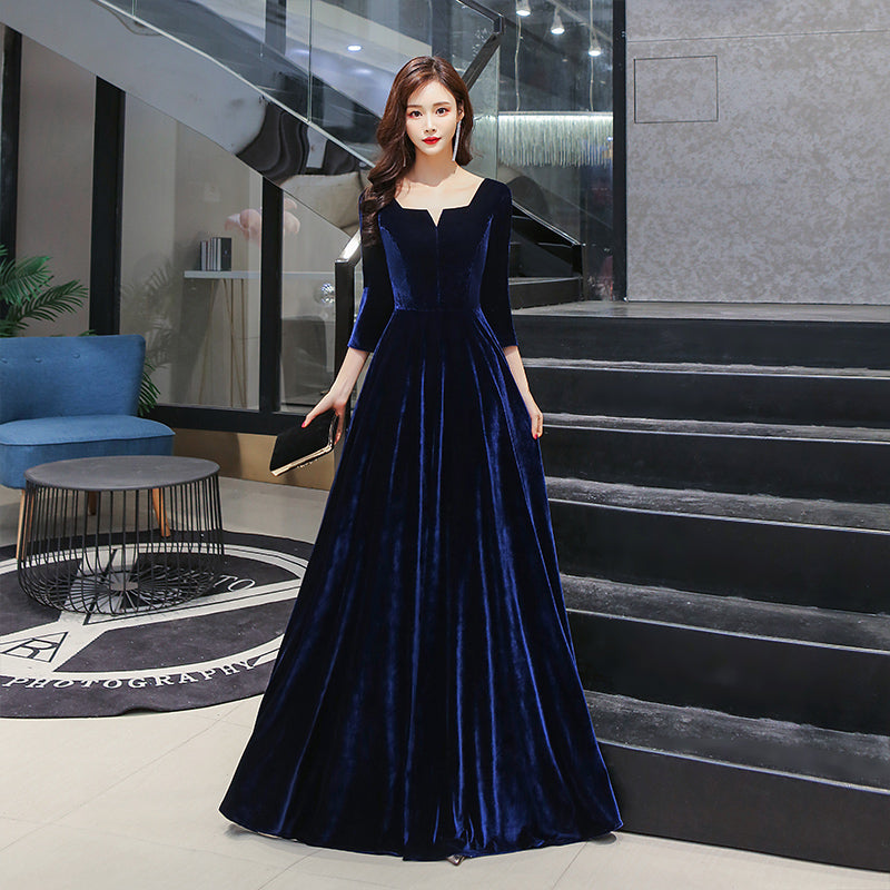 Dark Blue Velvet Dress Blue Prom Dress Pinterest Navy Blue Velvet