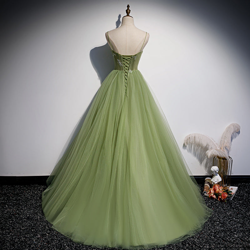 Lovely Green Tulle Prom Dress 2022, Long Green Evening Party Dresses S Cutedressy Lovely Green Tulle Prom Dress 2022, Long Green Evening Party Dresses S Cutedressy
